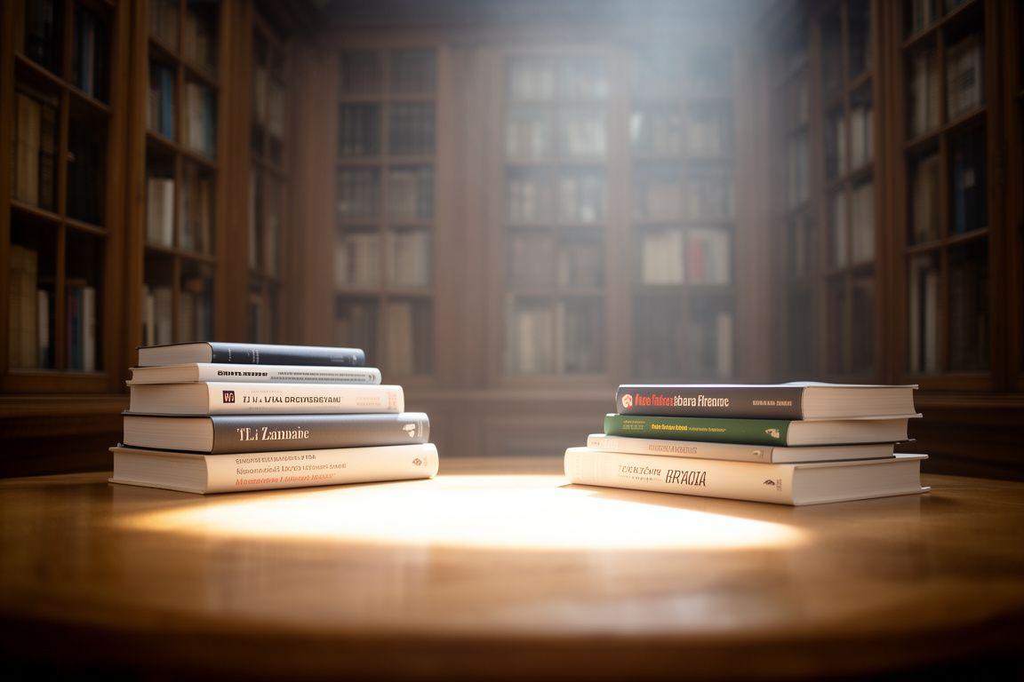 Ancienne bibliothèque parisienne avec des rayonnages en bois et des livres contemporains sur une table lumineuse